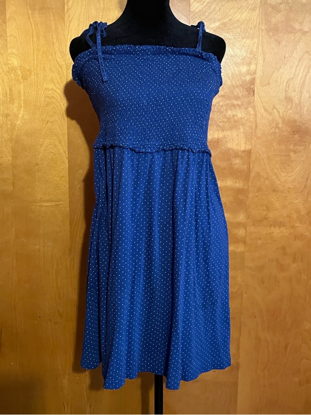Serra Large Convertible Blue Polka Dot Dress